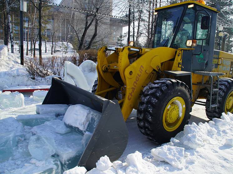 В Хабаровском парке «Динамо» начали демонтировать новогодний городок