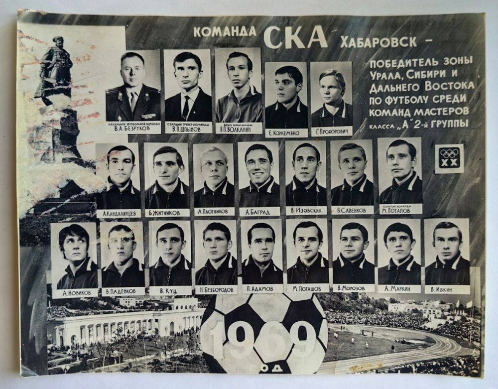 Фотография футбольного клуба СКА 1969 года пополнила хабаровский Госархив