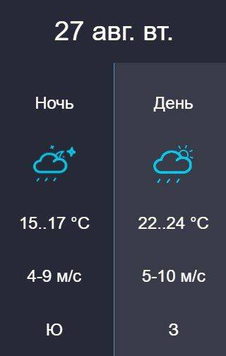 27 августа в Хабаровске, по данным "Дальневосточного УГМС", от +22 до +24 градусов