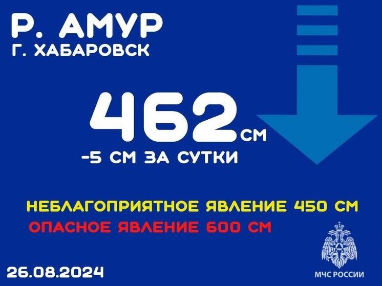 На реке Амур наблюдается спад уровня воды в Хабаровске