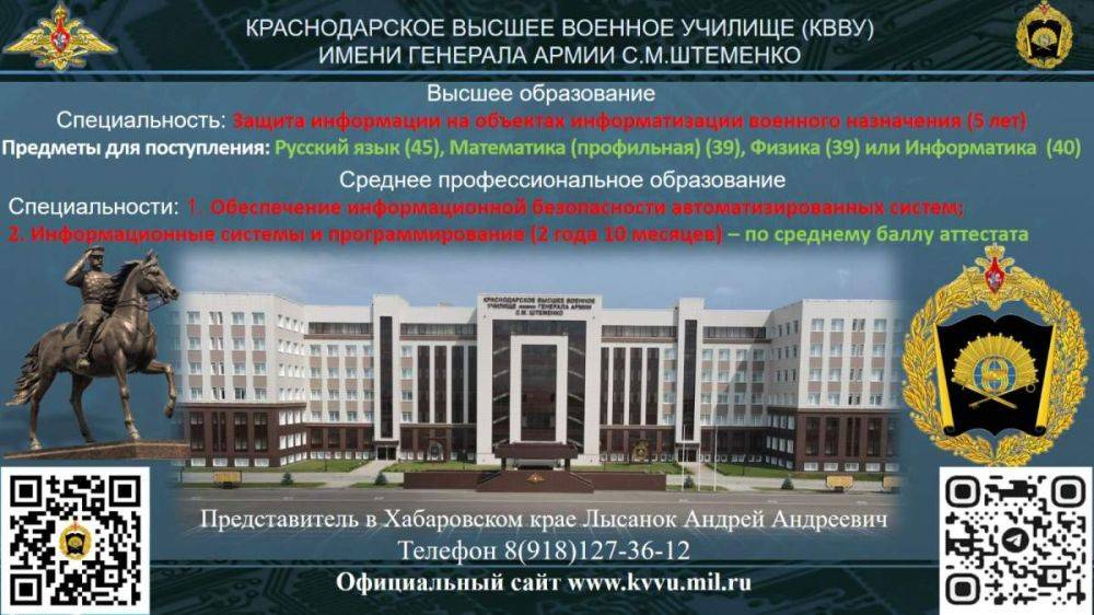 Внимание выпускникам и поступающим в военные учебные заведения в 2025 году!