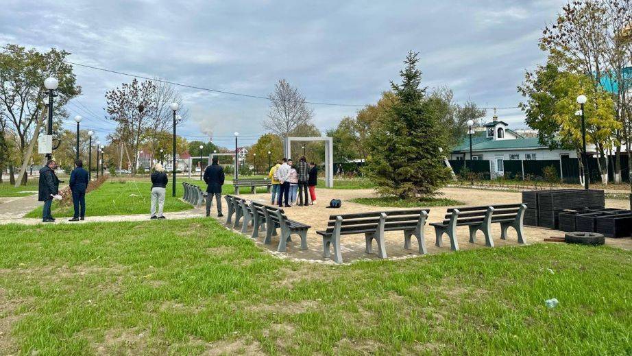 В Хабаровске завершается реконструкция сквера у Храма Матроны Московской