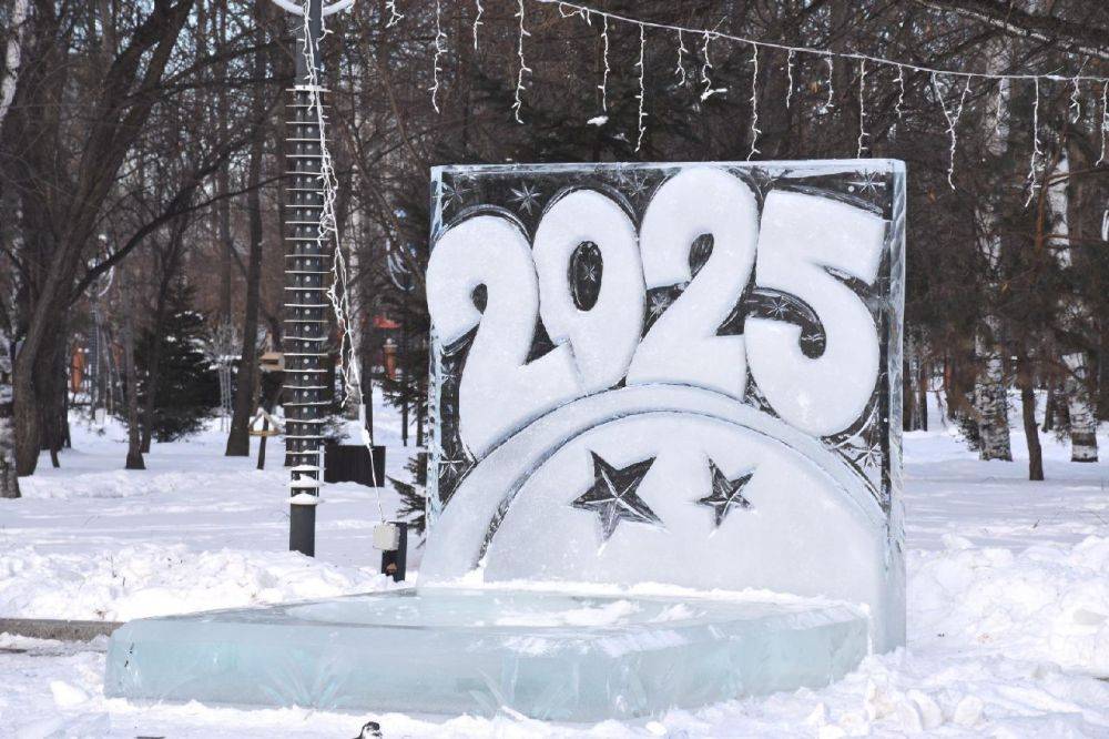 Новогодний городок обустраивают в парке имени Гагарина