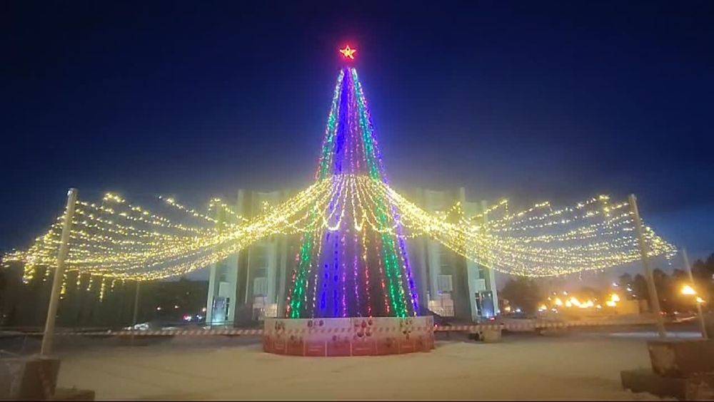 Новогодняя елка украсила Театральную площадь Комсомольска-на-Амуре