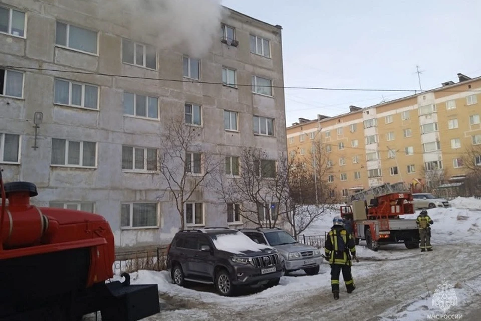 Квартира загорелась в Магадане из-за неисправности электросети0