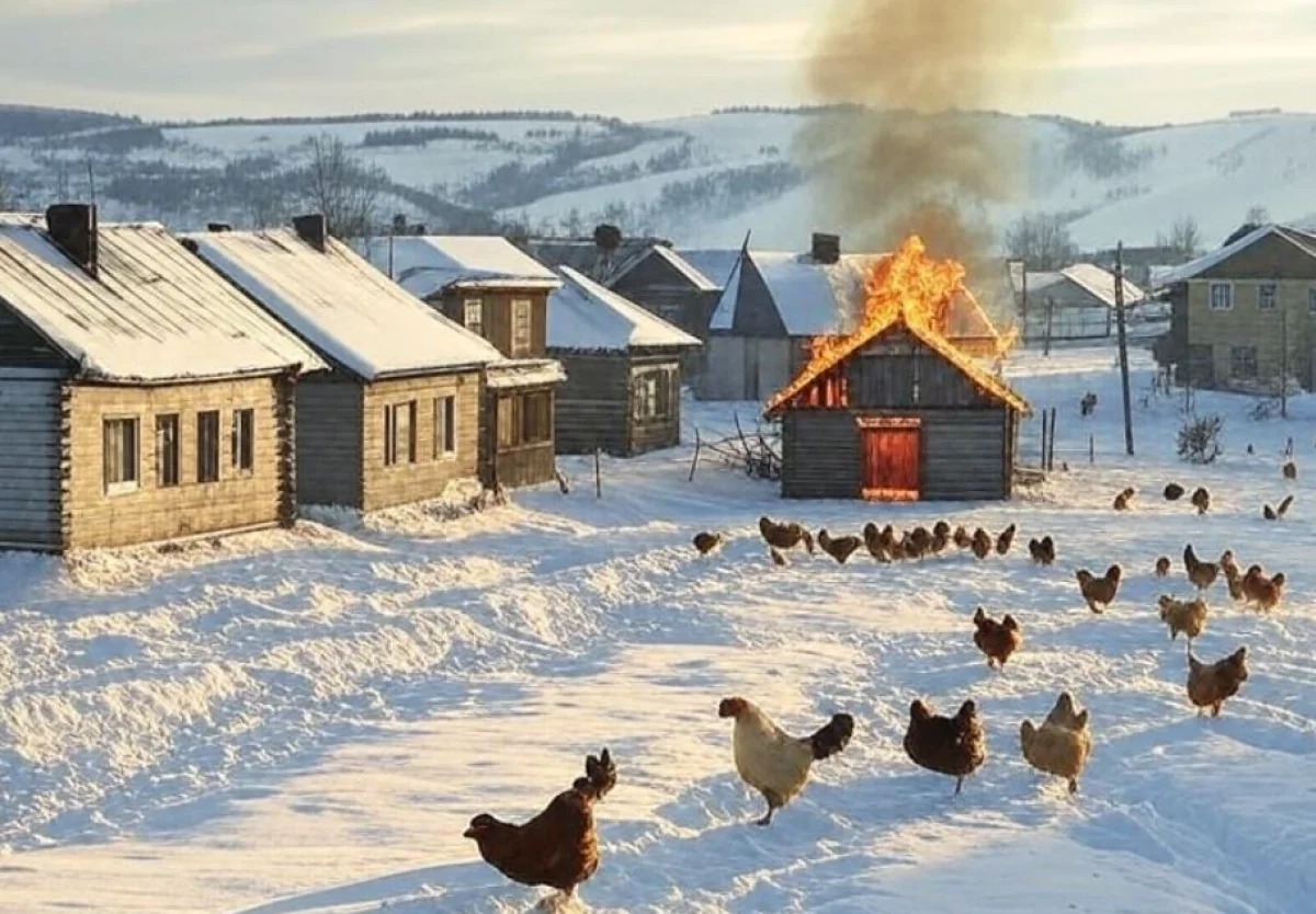 Курица и коза погибли на пожаре в Хабаровске0