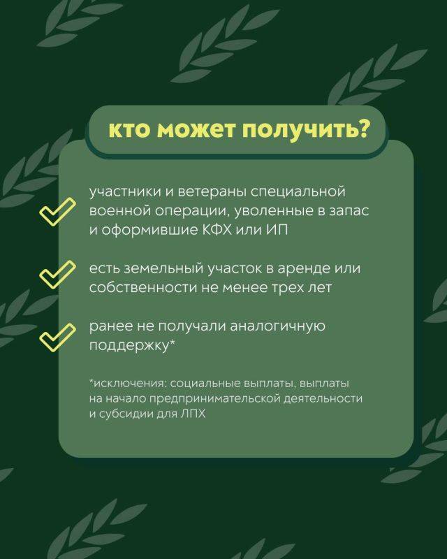 Грант «Агромотиватор». С этого года участники и ветераны специальной военной операции могут получить до 7 млн рублей на запуск или развитие своего дела в сельском хозяйстве