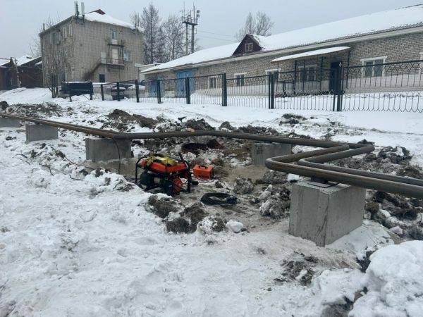 В поселке Высокогорный Ванинского района продолжается реконструкция тепловых сетей